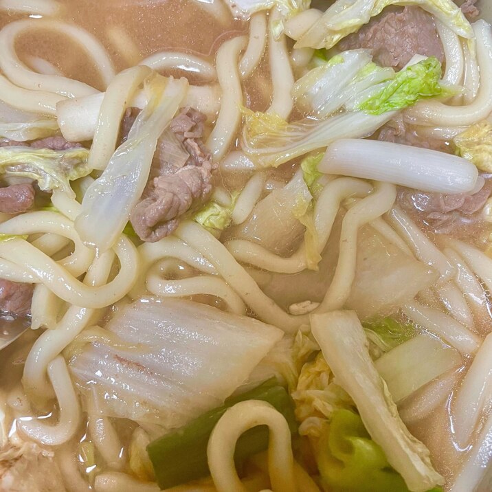 すき焼きうどん煮♡白菜、ネギ入り